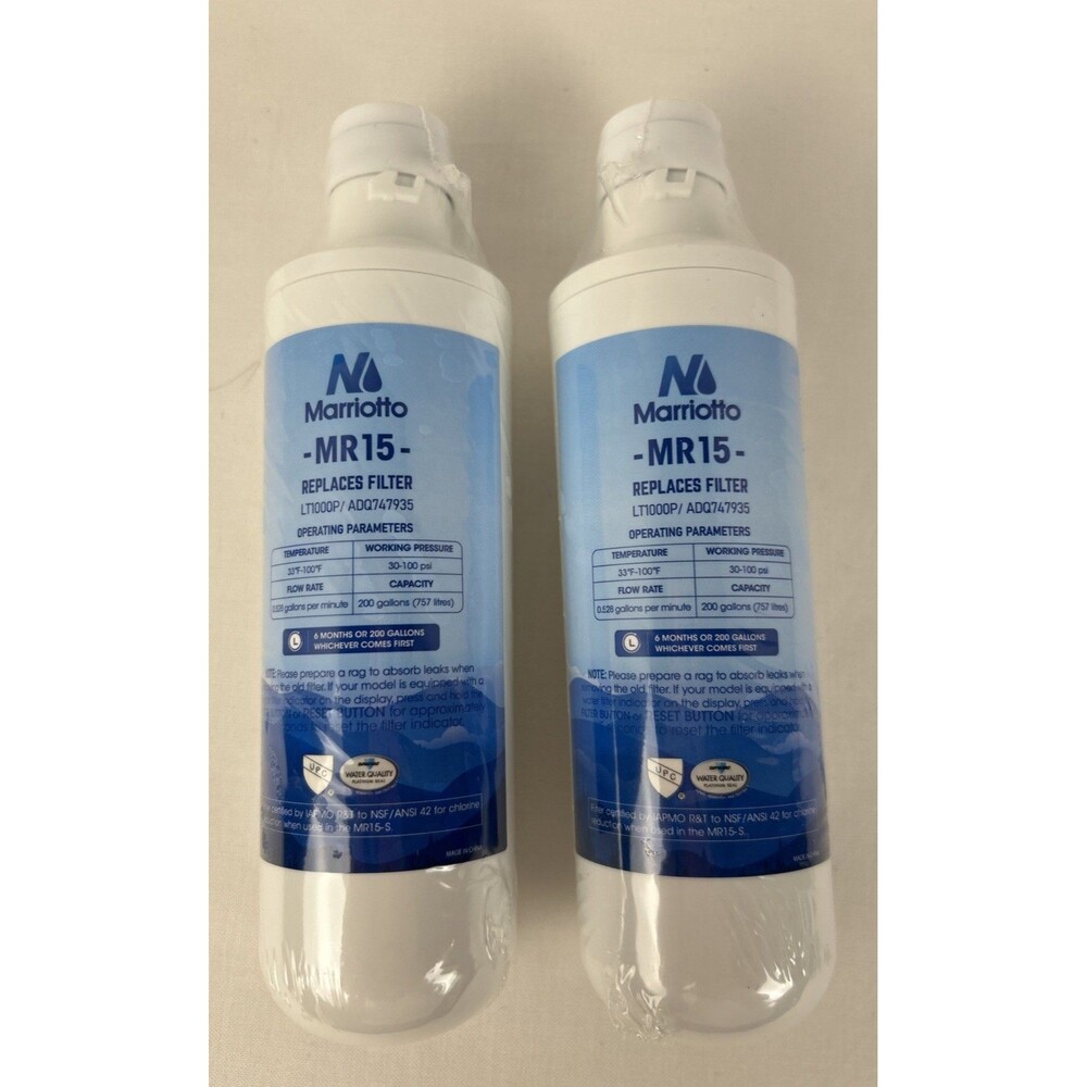 Marriotto MR15 Refrigerator Water Filter Replaces LG LT1000P ADQ747935 Lot/2 NOB